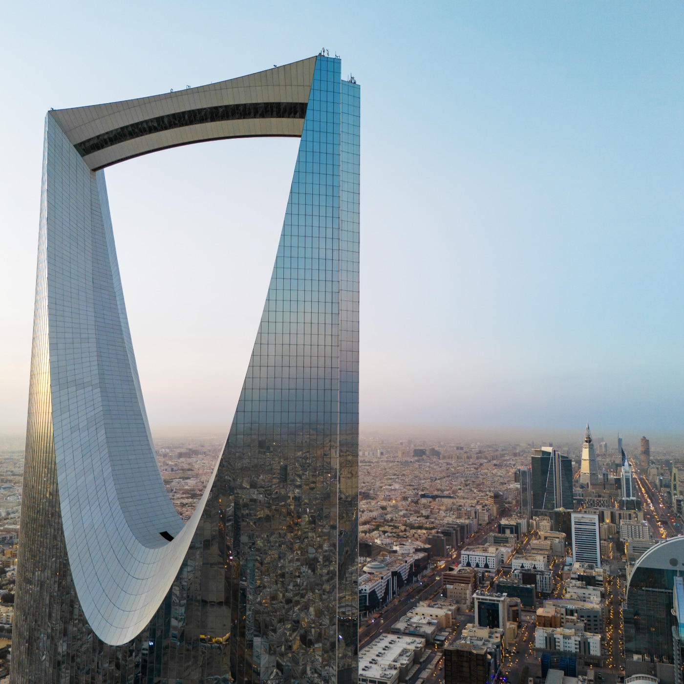 Modern skyline of Riyadh with the Kingdom Centre Tower