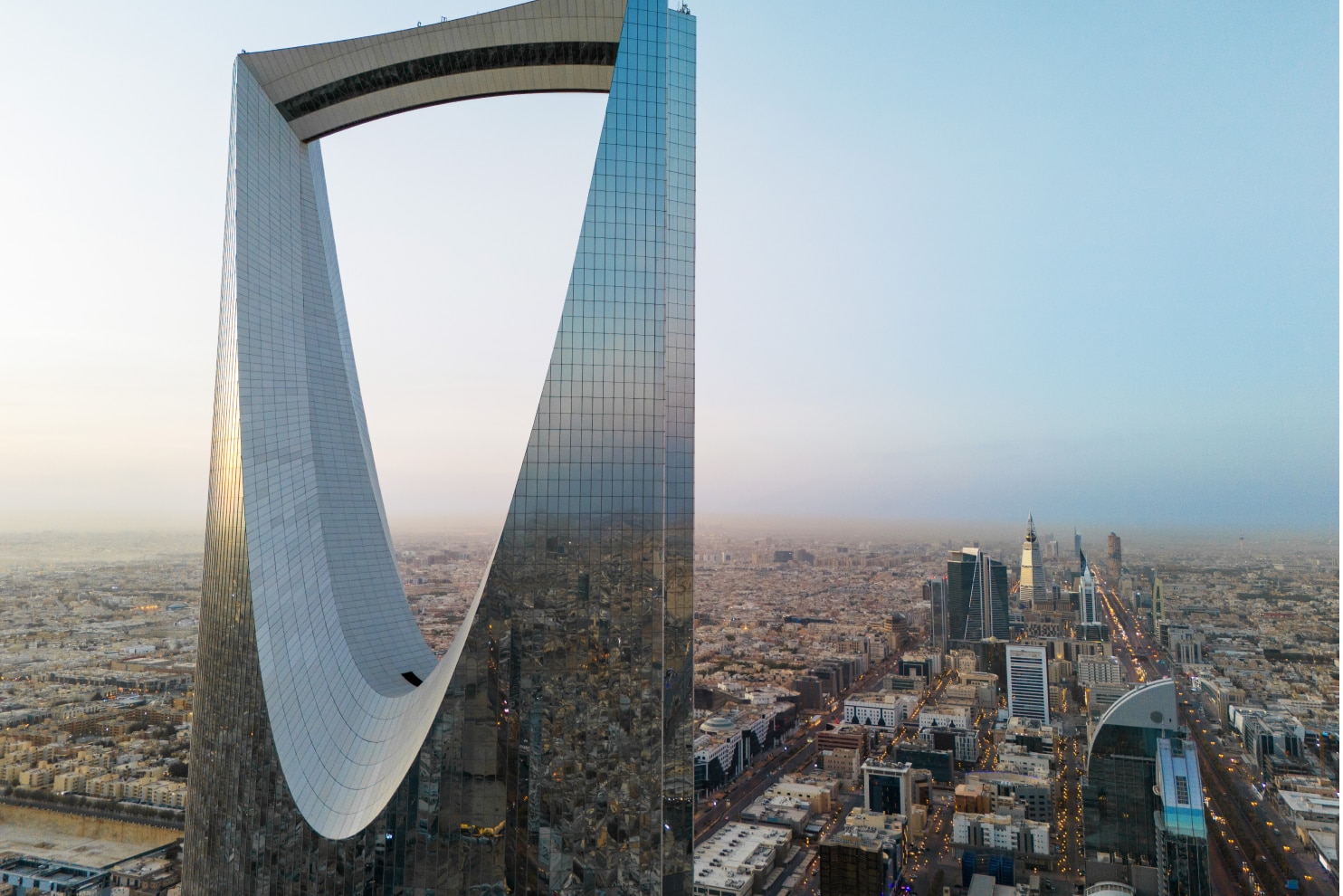 Modern skyline of Riyadh with the Kingdom Centre Tower