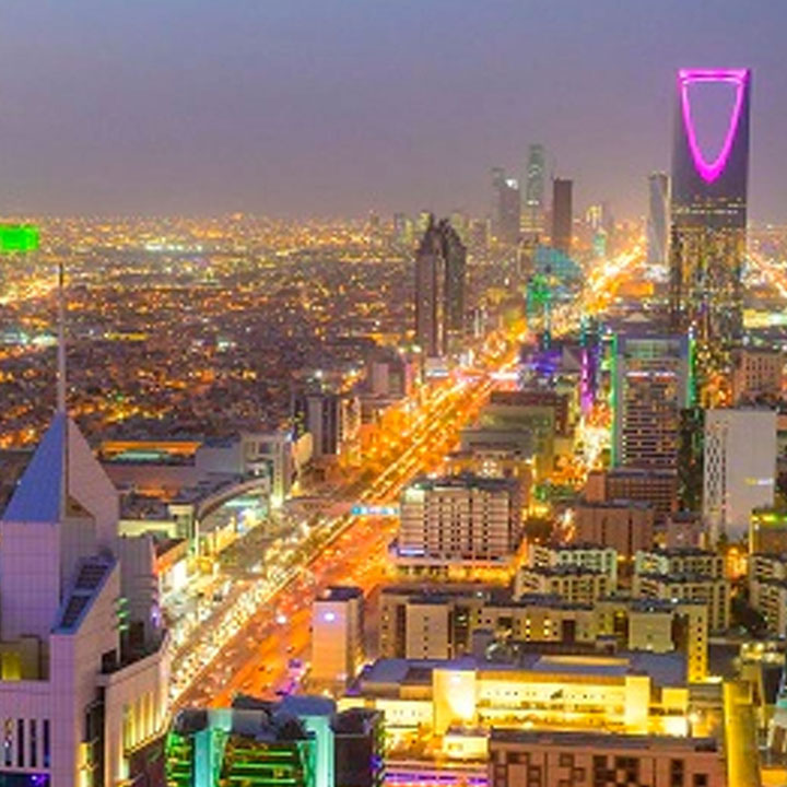 Modern skyline of Riyadh with the Kingdom Centre Tower