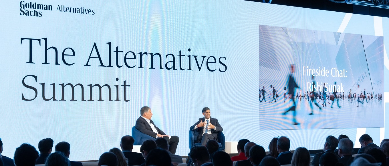 The Alternatives Summit stage with Rishi Sunak's fireside chat