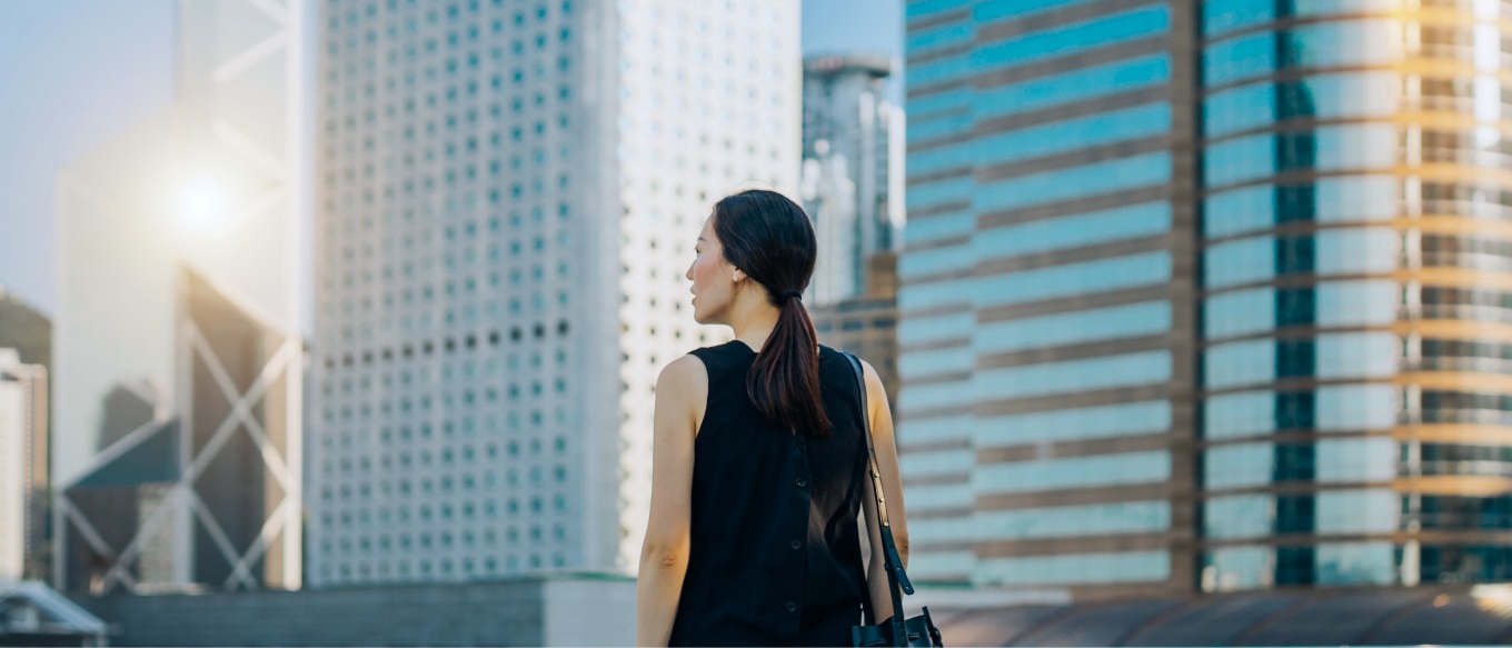 Walking through an office district